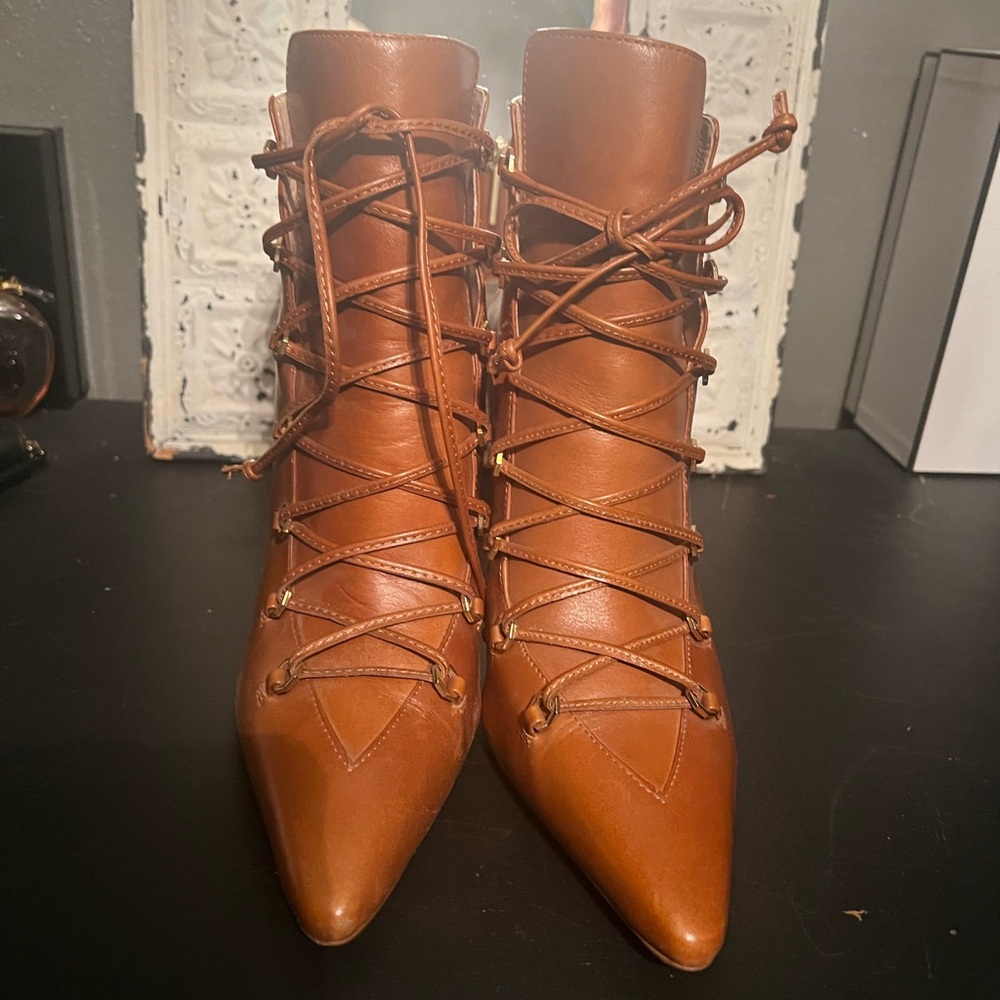 Louise et Cie Tan Lace-Up Heels - Picture 4 of 5